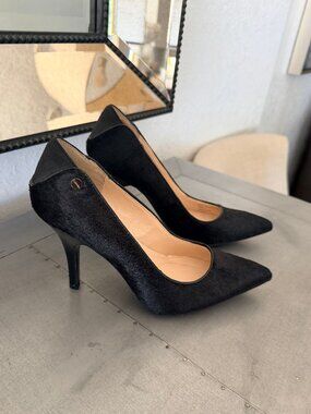 Calvin Klein Gayle Black Calf Hair Pointed Toe Stiletto Pumps – Size 6